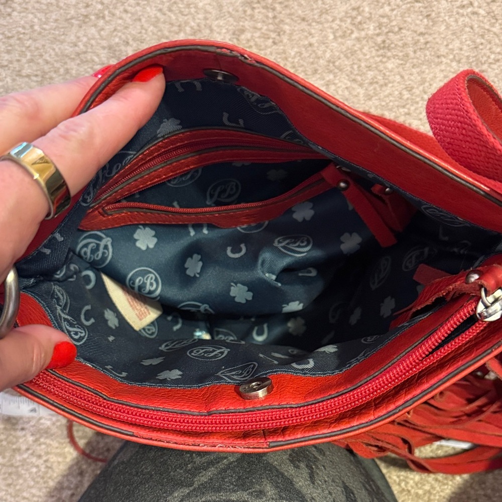 Lucky Brand Vibrant Red Crossbody Bag with Fringe - Picture 5 of 8